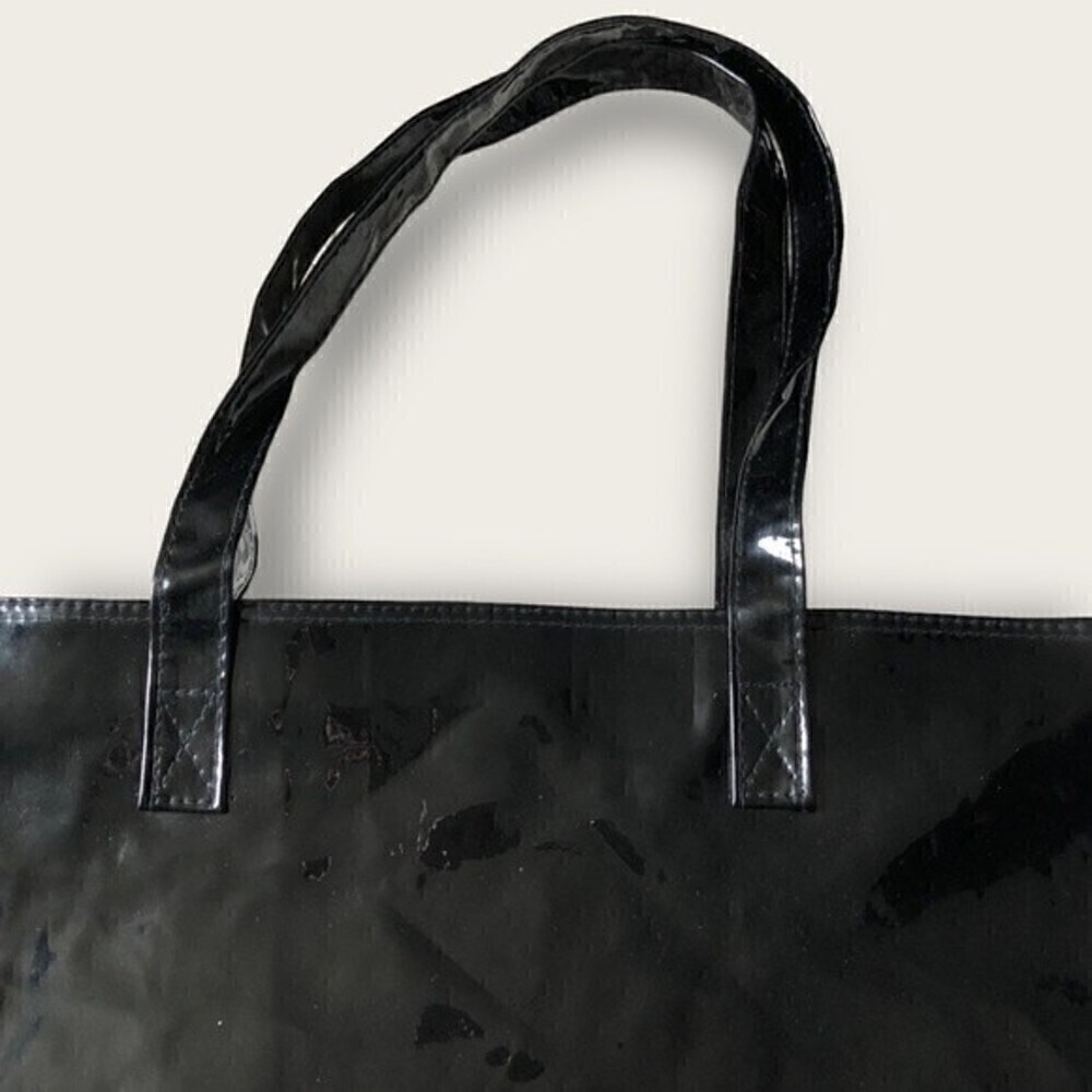 Vintage Bloomies Patent Thick Vinyl Shopping Bag Bloomingdale’s Shopper Tote - Picture 8 of 11